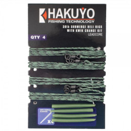 Set 4 monturi leadcore vartej cu anou&conector siliconic Hakuyo