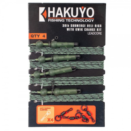 Set 4 monturi leadcore cu vartej rapid si anou Hakuyo