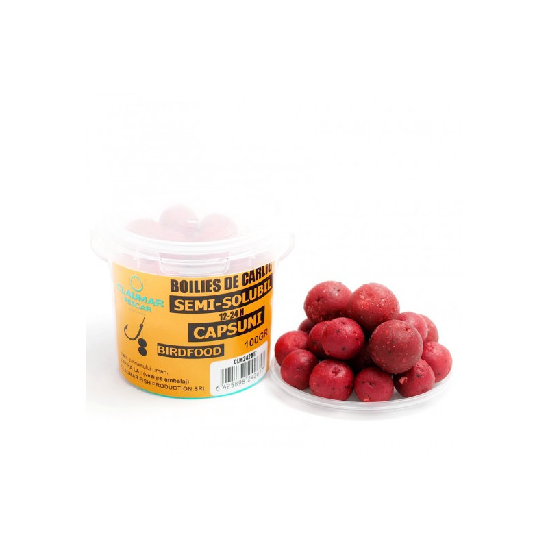 Boilies Claumar Birdfood De Carlig Semi-Solubil Capsuni 100g Boilies Claumar Birdfood De Carlig Semi-Solubil Capsuni 100g