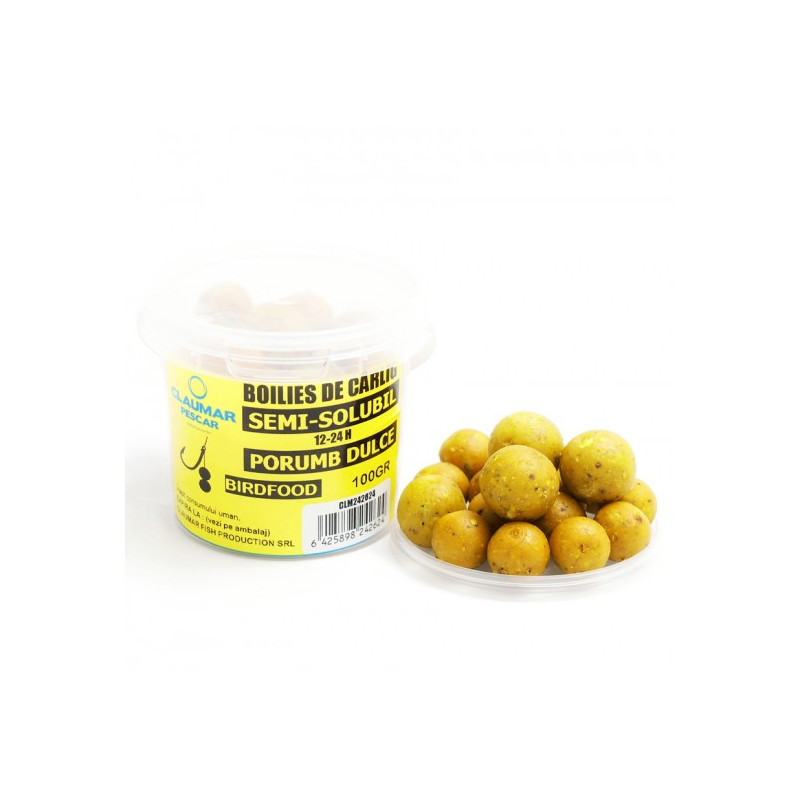 Boilies Claumar Birdfood De Carlig Semi-Solubil Porumb Dulce 100g Boilies Claumar Birdfood De Carlig Semi-Solubil Porumb Dulce 100g