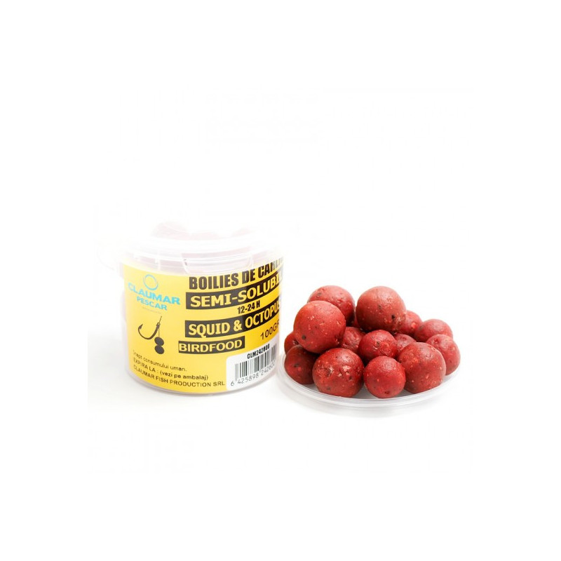 Boilies Claumar Birdfood De Carlig Semi-Solubil Squid & Capsuni 100g Boilies Claumar Birdfood De Carlig Semi-Solubil Squid & Capsuni 100g
