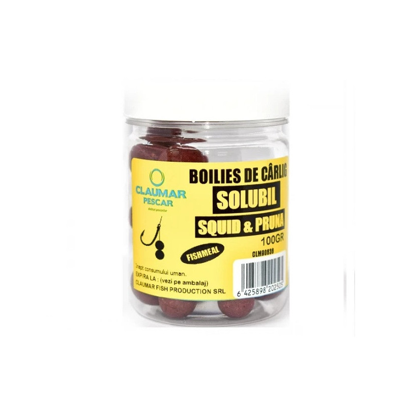 Boilies Claumar Fishmeal De Carlig Solubile Squid & Pruna 100g Boilies Claumar Fishmeal De Carlig Solubile Squid & Pruna 100g
