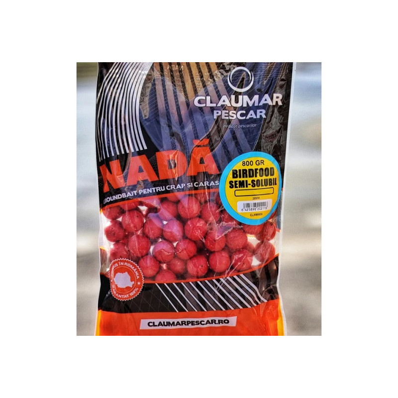 Boilies Claumar Birdfood Tare Capsuna 24mm 800 g